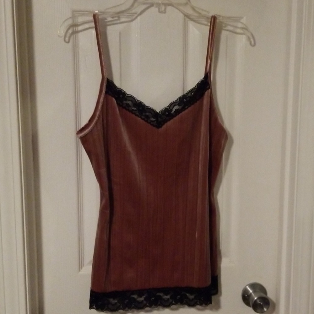 Cute velvet spaghetti strap shirt